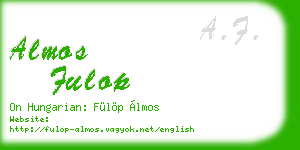 almos fulop business card